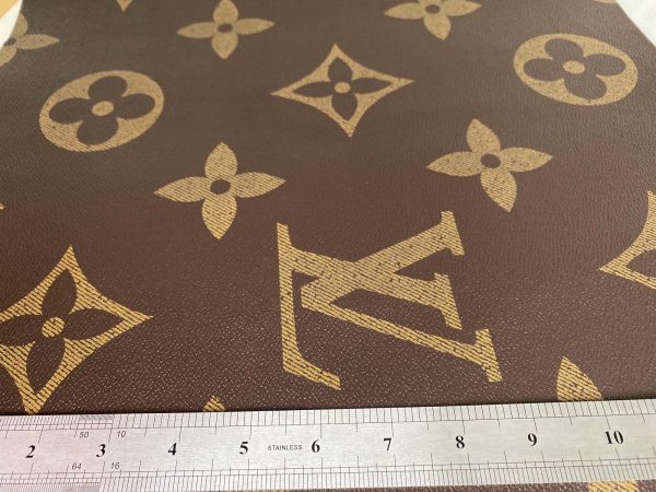 Louis Vuitton Classic Brown Leather Fabric with Big Letters