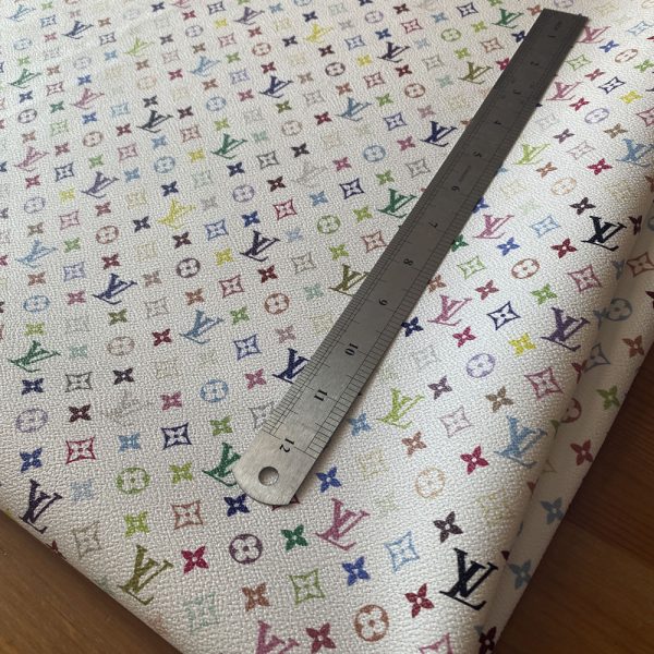 LV rainbow fabric white with mini patterns