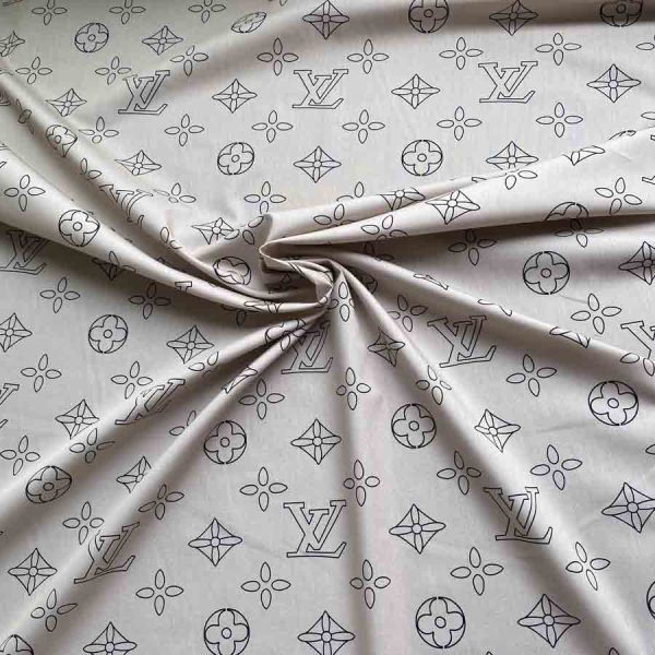 LV light brown cotton fabric for sale