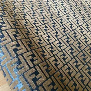 fendi vinyl fabric with brown velvet patterns
