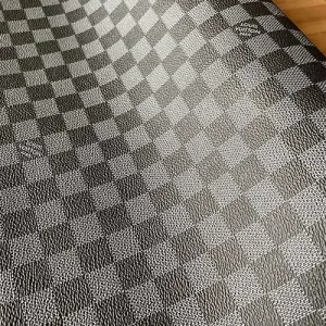 louis vuitton grey checkered leather fabric by the yard