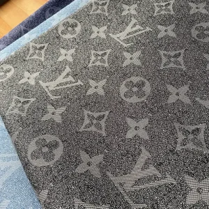 Black Louis Vuitton Denim Fabric with bigger patterns